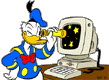 Donald Duck at the computer