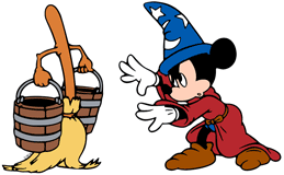 Mickey Mouse bewitching the broom