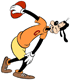 Goofy throwing the discus