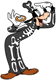 Goofy in a skeleton costume for Halloween