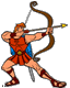 Hercules, bow, arrow