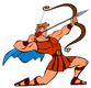 Hercules aiming bow, arrow
