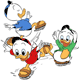 Huey, Dewey, Louie cleaning the floor