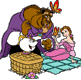 Belle, Beast, Mrs. Potts picnic