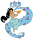Jasmine, magic lamp