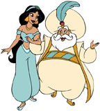 Jasmine walking with the Sultan