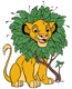 Simba with mane of leaves