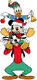 Santa Mickey with elves Donald Duck and Goofy
