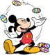 Mickey juggling eggs