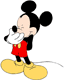 Mickey Mouse laughing in his hand