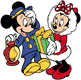 Minnie offering Mickey a present