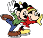 Mickey and Minnie Mouse skating