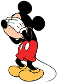 Mickey Mouse covering his eyes
