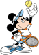 Mickey Mouse playing tennis