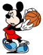 Mickey Mouse playing basketball