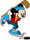 Mickey Mouse playing hockey