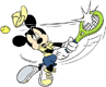 Mickey Mouse playing tennis