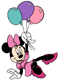 Minnie Mouse lifted up by balloons