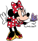 Minnie Mouse with a butterfly on her finger