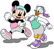 Minnie Mouse & Daisy Duck jogging