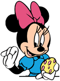 Minnie Mouse holding an Easter egg