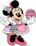 Minnie Mouse with a basket of Easter eggs