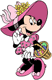 Minnie Mouse dressed up for easter with a basket full of eggs