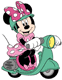 Minnie Mouse on a scooter