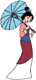 Mulan holding her parasol