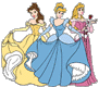 Belle, Aurora, Cinderella