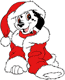 Dalmatian puppy as Santa