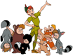 Peter Pan with the lost boys