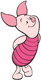 Piglet standing with his hands behind his back