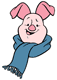 Piglet wearing a scarf
