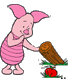 Piglet finding an apple