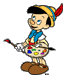 Pinocchio the painter
