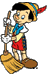 Pinocchio sweeping