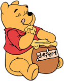 Winnie the Pooh eating honey