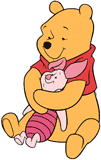 Winnie the Pooh hugging Piglet
