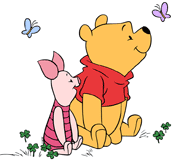 Winnie the Pooh and Piglet laughing
