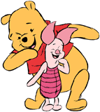 Winnie the Pooh and Piglet laughing