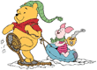 Winnie, Piglet snowshoeing