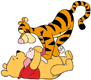 Pooh, Piglet, Tigger playing