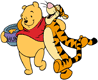 Winnie the Pooh & Tigger walking side by side