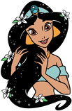 Pretty Princess Jasmine playing with her hair