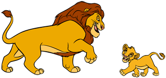 Mufasa being playful with Simba