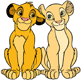 Simba and Nala sitting side by side
