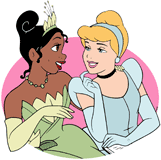 Disney Princesses Tiana and Cinderella