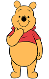 Winnie the Pooh with a paw to his chin