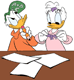 Donald, Daisy doing homework